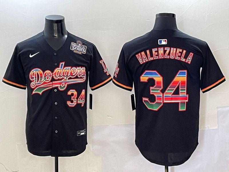 Men Los Angeles Dodgers #34 Valenzuela Black Game 2025 Nike MLB Jersey style 4103->los angeles dodgers->MLB Jersey